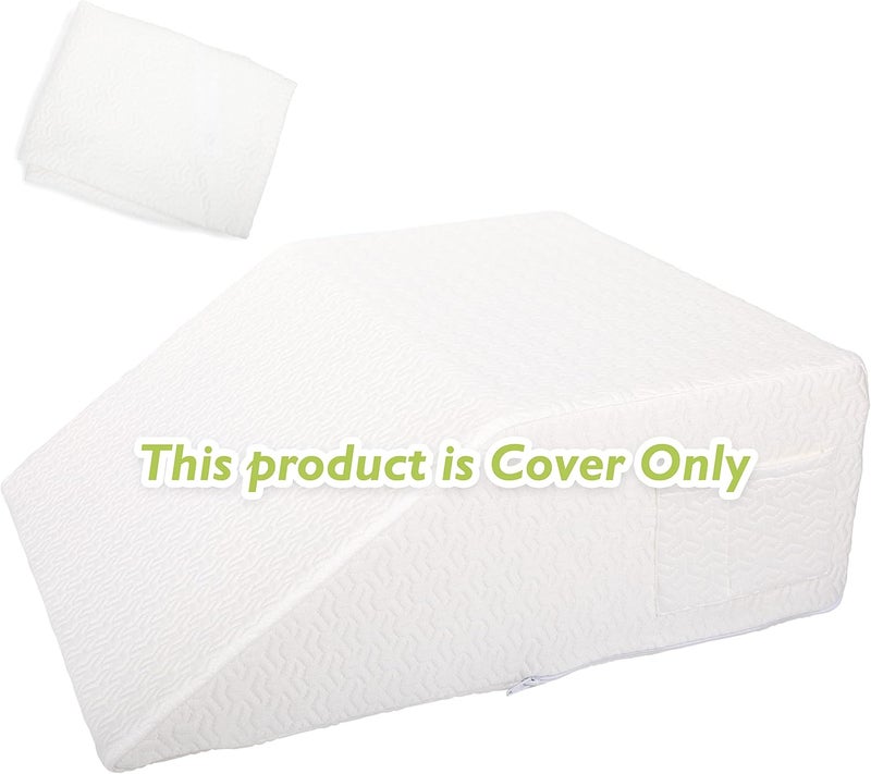 MEOVEN Wedge Pillow Cover for 24x21x8 Leg Elevation Cushion, Knee Pillow Cover, Hypoallergenic Replacement Pillowcase with Zipper & Pockets - Image 4